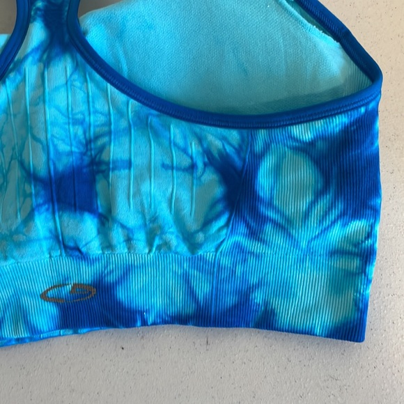C9 Champion Blue Tie Dye Seamless Racerback Sports Bra - Picture 7 of 13